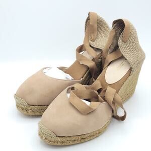 ALDO espadrille wedge tan biege women's size 10